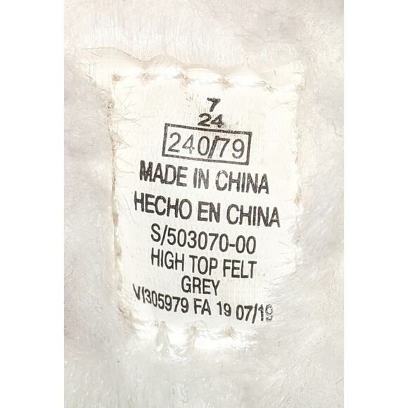 Old Navy Women's Gray Felt High Top Shoes Booties Lace Up Size 7 Faux Fur Trim - Picture 8 of 9